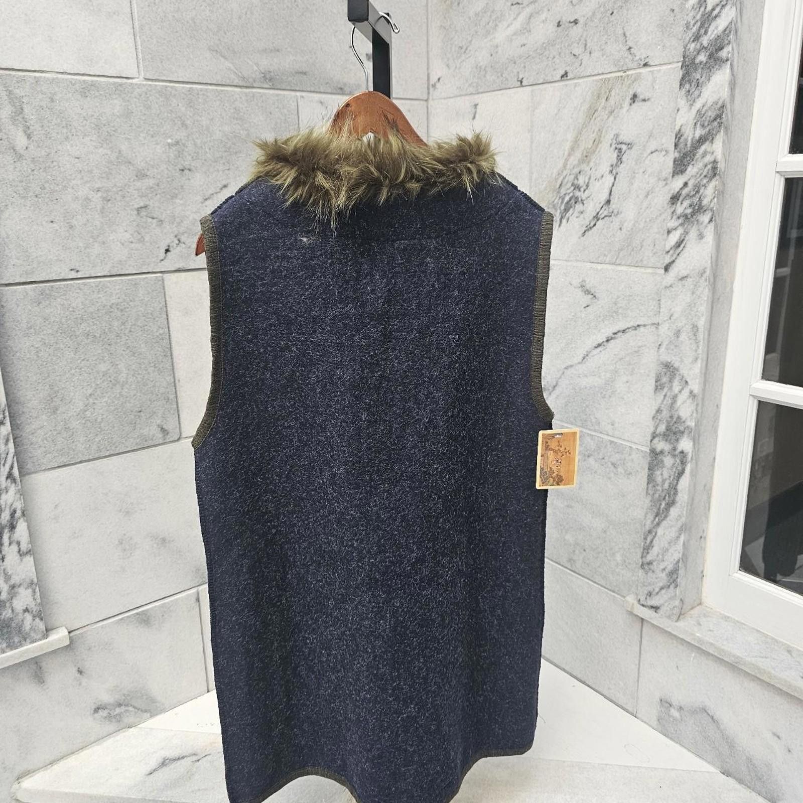 Other Women's Earth Tone Faux Fur Trim Vest Size M / US 6-8 / IT 42-44 - 8 Thumbnail