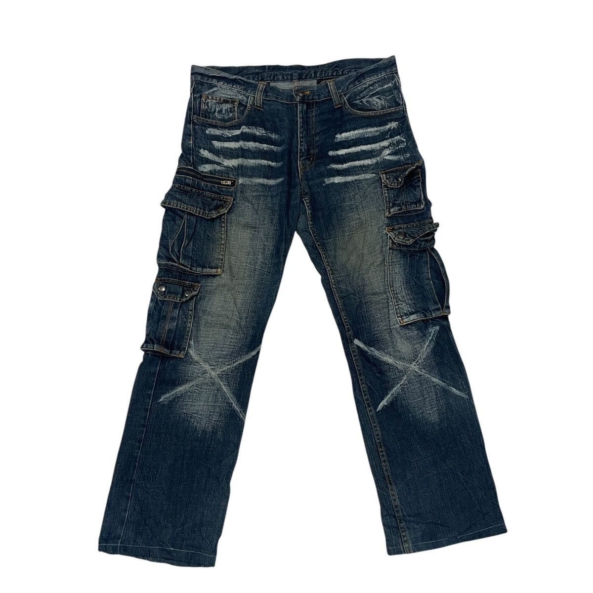 20471120 Vintage Japanese Designer Tactical Distressed Denim Size US 35 - 1 Thumbnail
