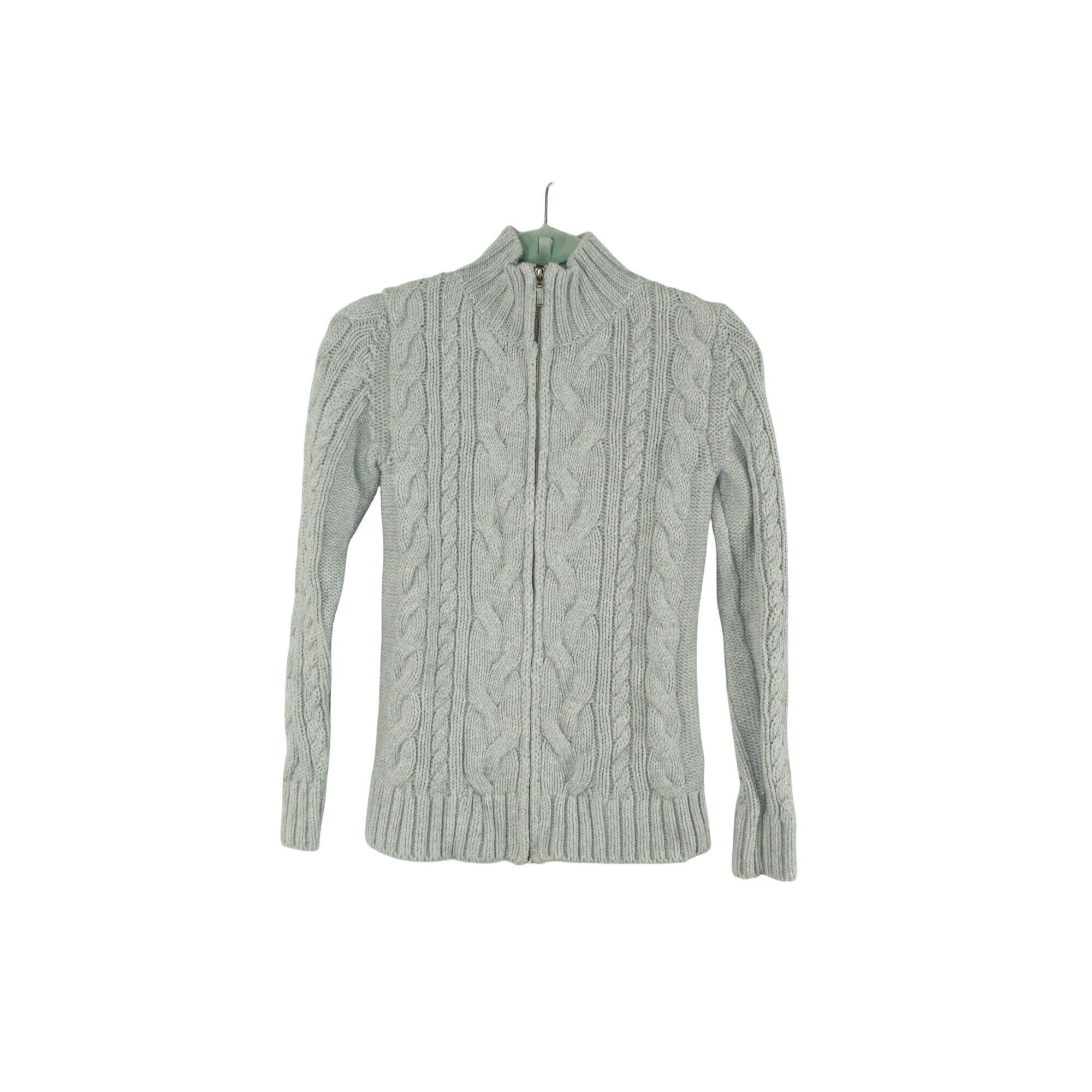 L.L. Bean LL Bean Womens Double L Cable Sweater Zip Cardigan Preppy Ou Size XS / US 0-2 / IT 36-38 - 1 Thumbnail