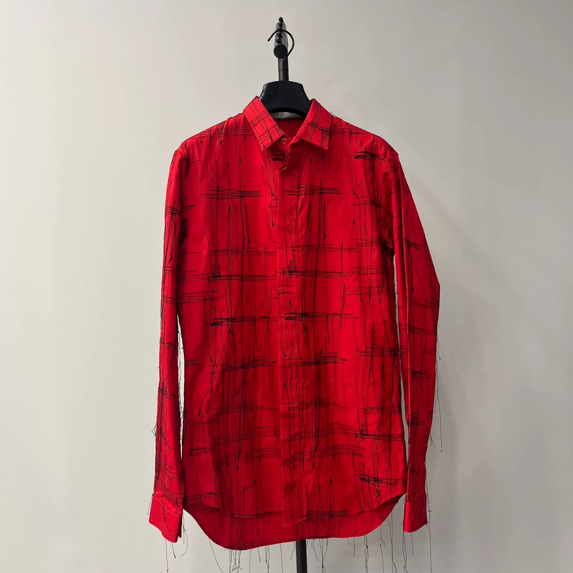 Dior red long sleeve dapper shirt by dior Size US M / EU 48-50 / 2 - 1 Thumbnail