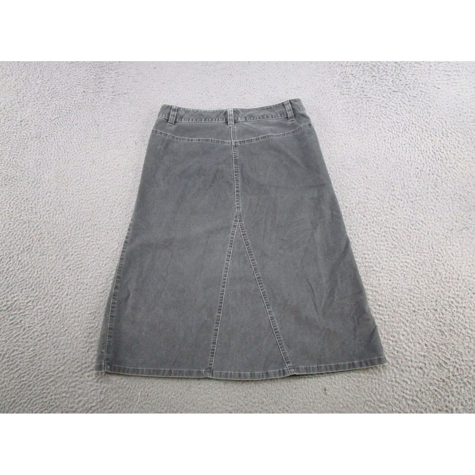 Vintage LL Bean Skirt Women's Size 6 A-Line Midi Gray Velour 0 80s Preppy Vintage No_GFQ1 Outdoors Size 28" / US 6 / IT 42 - 6 Thumbnail