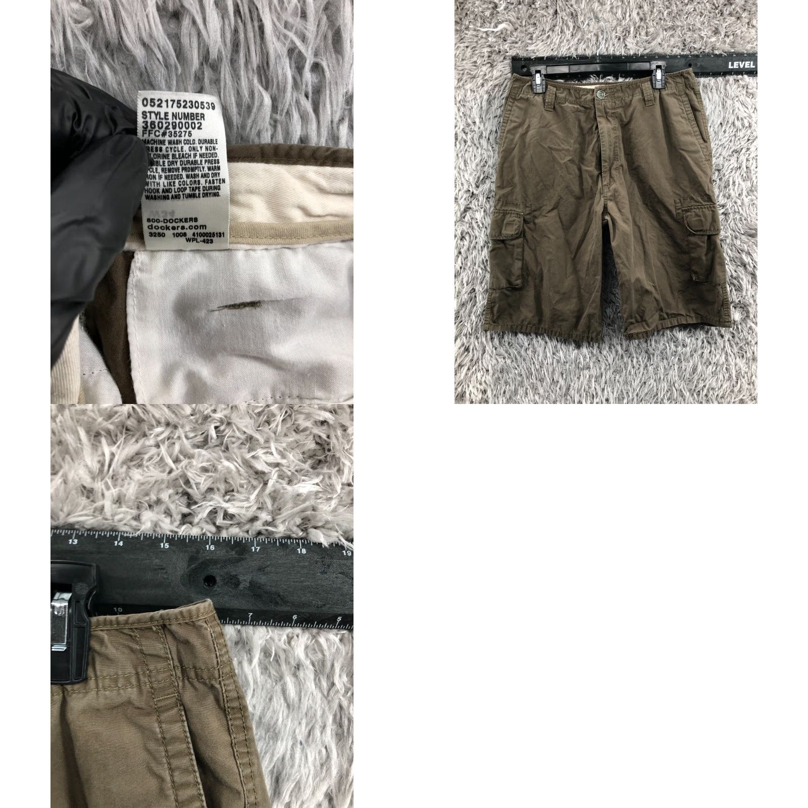Dockers DOCKERS Relaxed Cargo Shorts Mens Size 34 Mid Rise Beige Medium Wash Canvas 5-Pocket Utility Style Casual Belt Loops Size US 34 / EU 50 - 8 Thumbnail