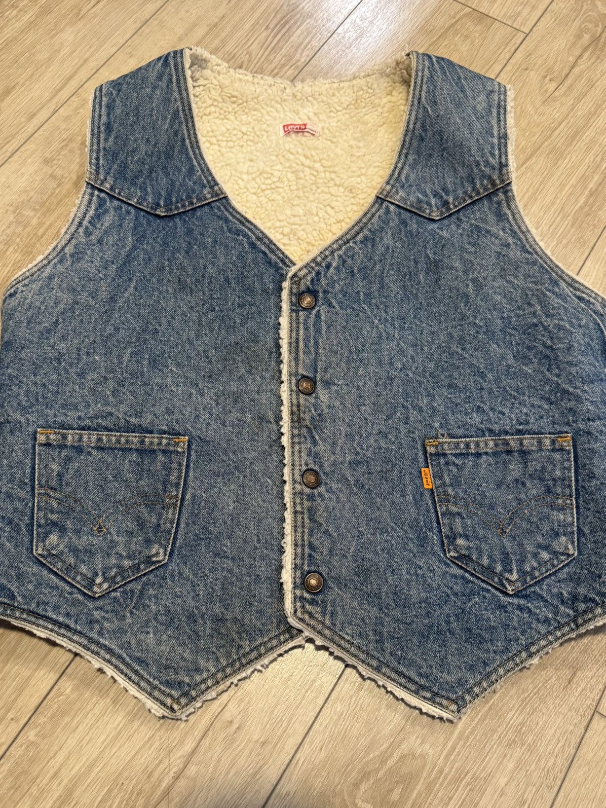 Levi's Vintage Clothing Vintage Levis Denim Vest Size US L / EU 52-54 / 3 - 3 Thumbnail