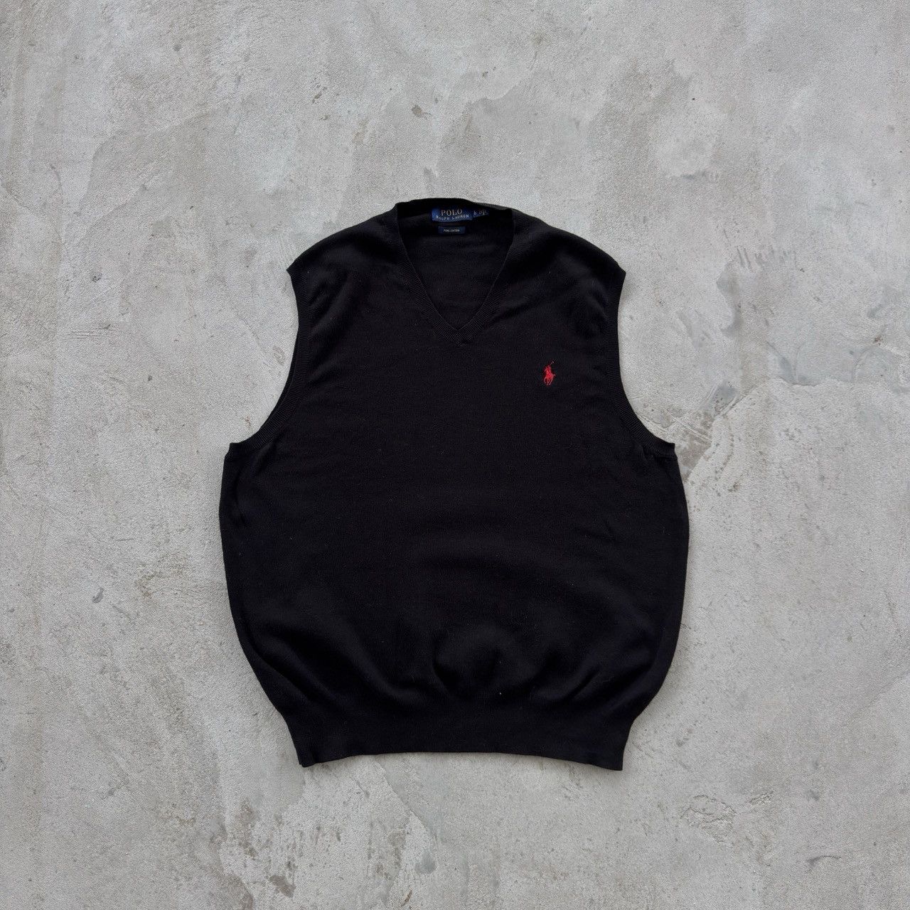 Polo Ralph Lauren Vintage 90s Polo Ralph Lauren Knit Cotton V-Neck Vest Size US L / EU 52-54 / 3 - 1 Thumbnail