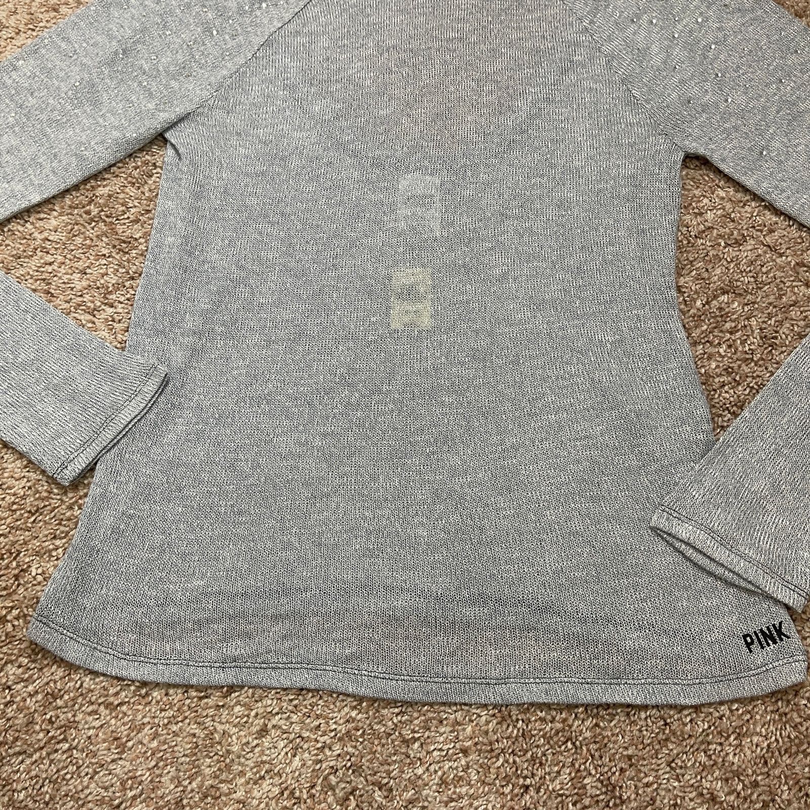 Pink Victoria’s Secret PINK Light Gray Scoop Back Slouchy Sweater Size XS / US 0-2 / IT 36-38 - 17 Thumbnail