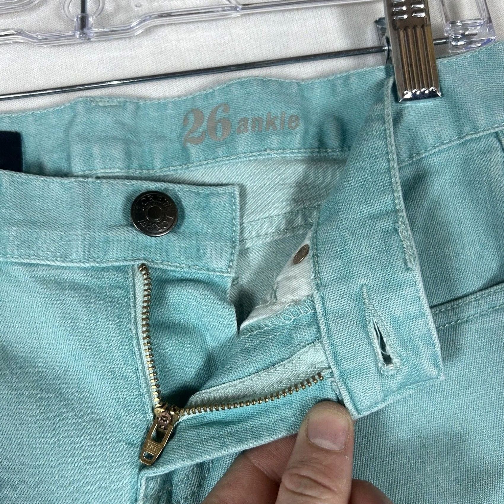 J.Crew J. Crew Toothpick Ankle Jeans Womens 26 Mint Green Mid Rise Stretch Denim Size 26" / US 2 / IT 38 - 2 Thumbnail