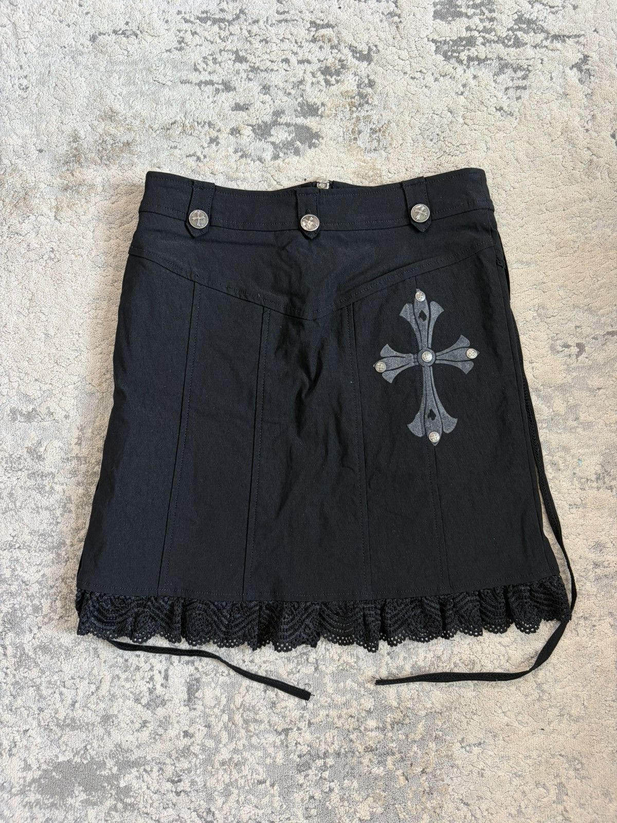 Japanese Brand Ozz On - Corset Lace Up Cross Skirt Size 26" / US 2 / IT 38 - 6 Thumbnail