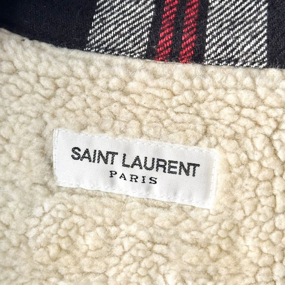 Saint Laurent Paris FW21 Plaid Sherpa Lined Flannel Size US XL / EU 56 / 4 - 4 Thumbnail