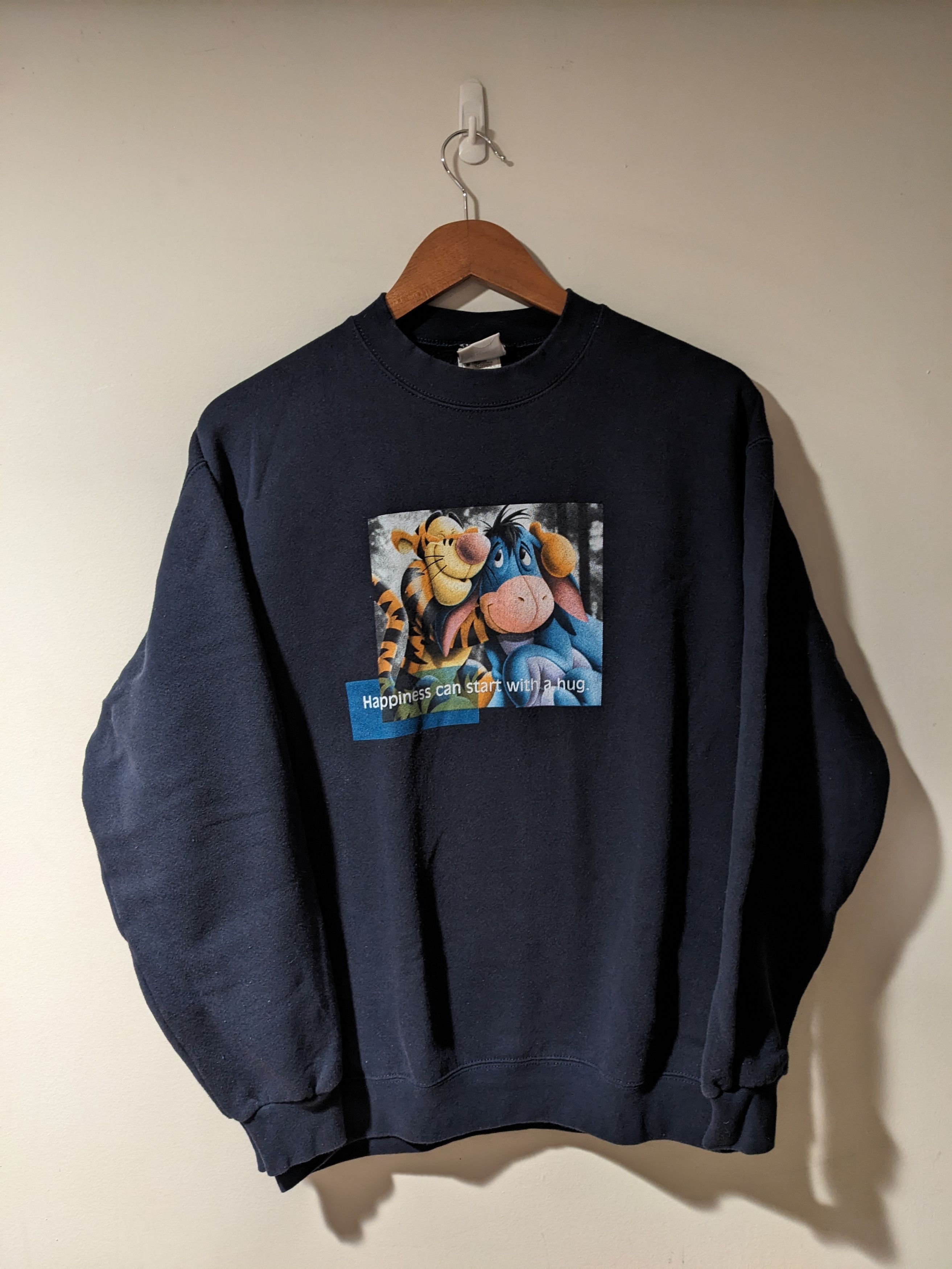 Vintage 90s Eeyore Winnie the Pooh Smile and get it Over With Large Sweatshirt on sale