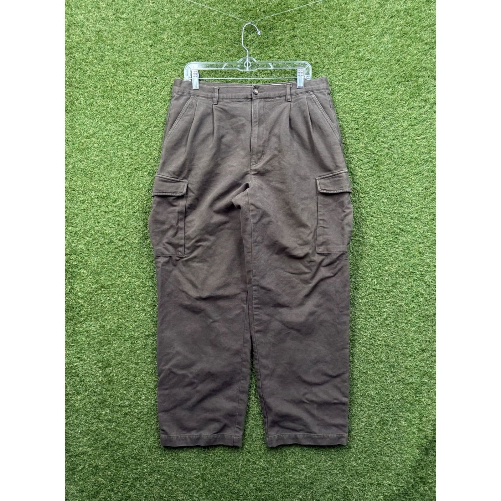 Eddie Bauer Eddie Bauer Cargo Pants Mens 34x30 Khaki Canvas Baggy Cargo Pants Y2K Vintage-Inspired? Size US 34 / EU 50 - 2 Thumbnail
