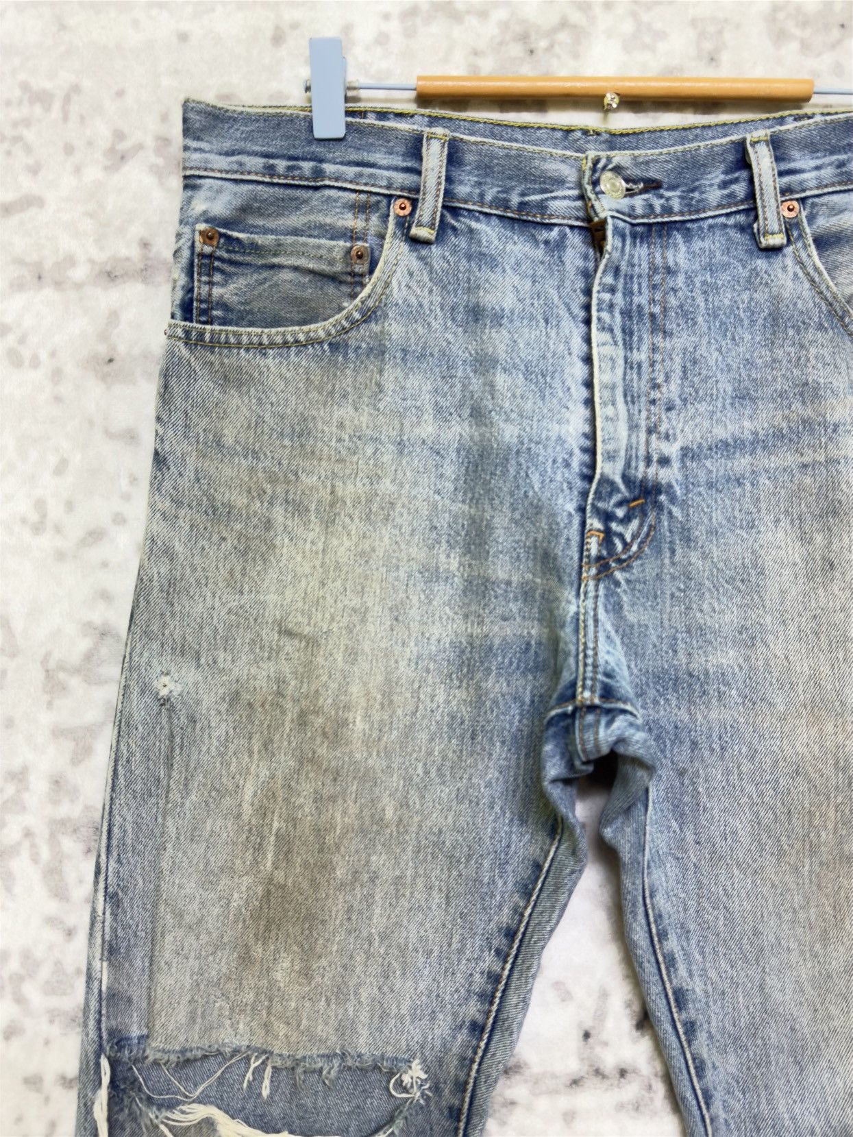 Levi's Vintage Levi's 517 Flared Bootcut Mud Wash Distressed Jeans Size US 33 - 4 Thumbnail
