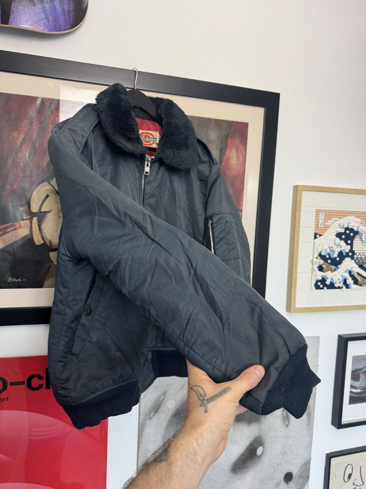 Dickies Ma1 Flyer Vintage Nylon Dickies Bomber Jacket Distressed Size US L / EU 52-54 / 3 - 9 Thumbnail