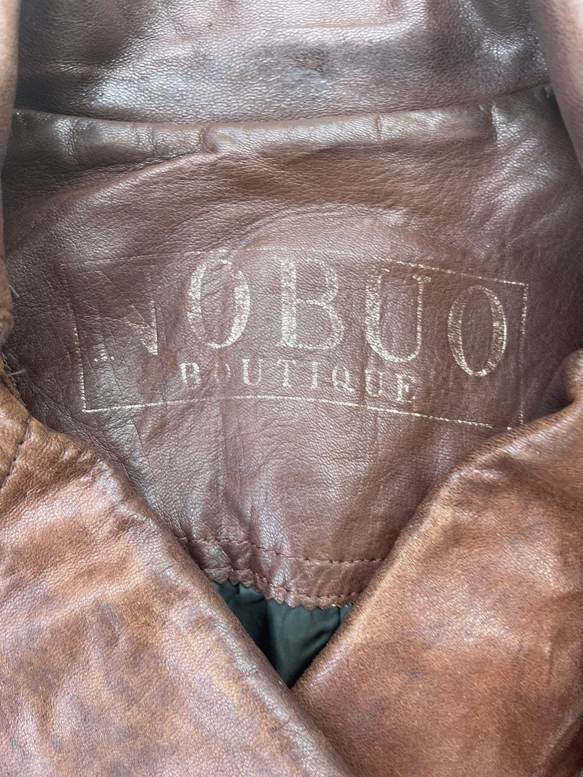 Genuine Leather Nobuo Boutique Japanese Leather Coat Double Breasted, Unique Size S / US 4 / IT 40 - 4 Thumbnail