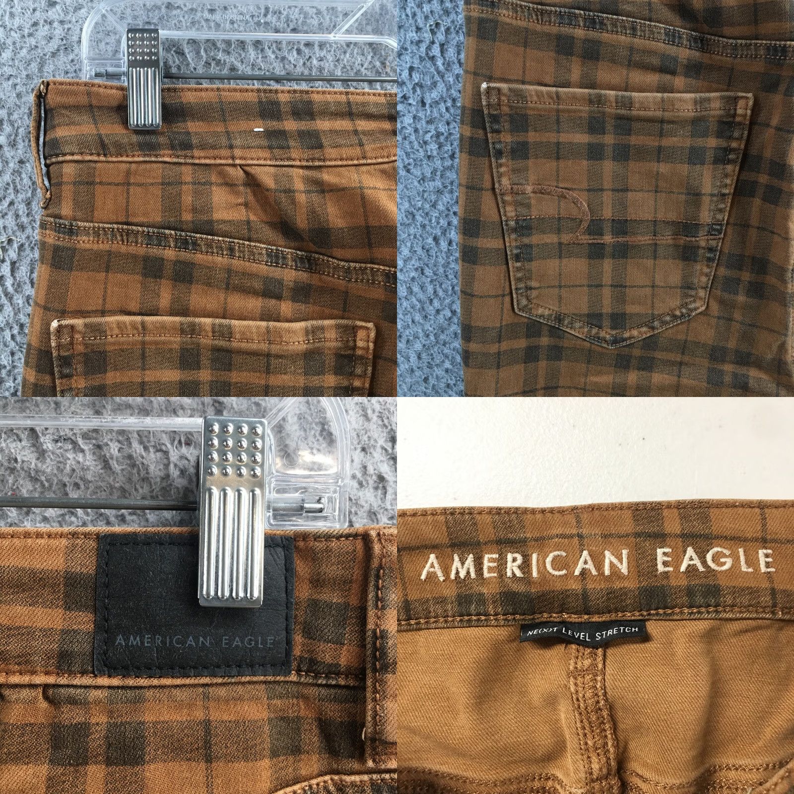 American Eagle Outfitters American Eagle High Rise Jegging Pants Womens 12R (31x27.5) Brown Plaid Size 34" / US 12 / IT 48 - 9 Thumbnail