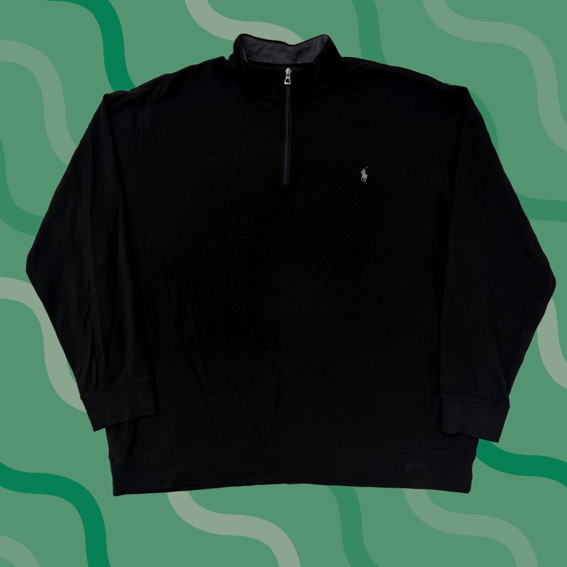 Polo Ralph Lauren Polo Ralph Lauren Sweatshirt 3XLT Black Jersey Pony Logo 1/4 Zip Mens Size US XXL / EU 58 / 5 - 1 Thumbnail