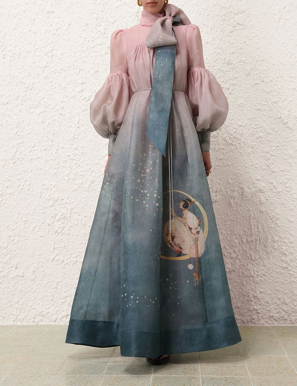 Zimmermann oc11z0825 Eden Tie Neck Gown in Multicolor Size M / US 6-8 / IT 42-44 - 6 Thumbnail