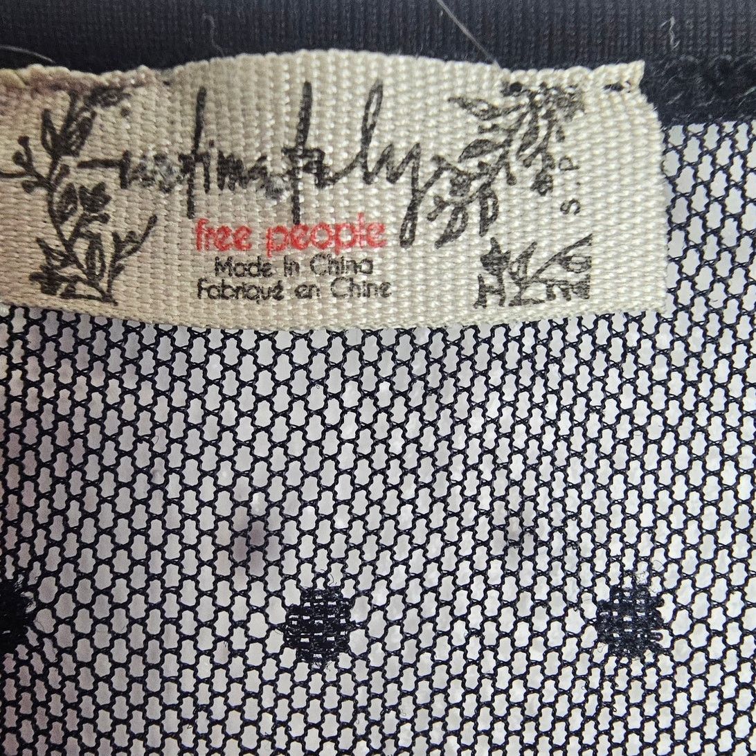 Free People Intimately Free People Womens Black Cinched Lace Top Size S Size S / US 4 / IT 40 - 5 Thumbnail
