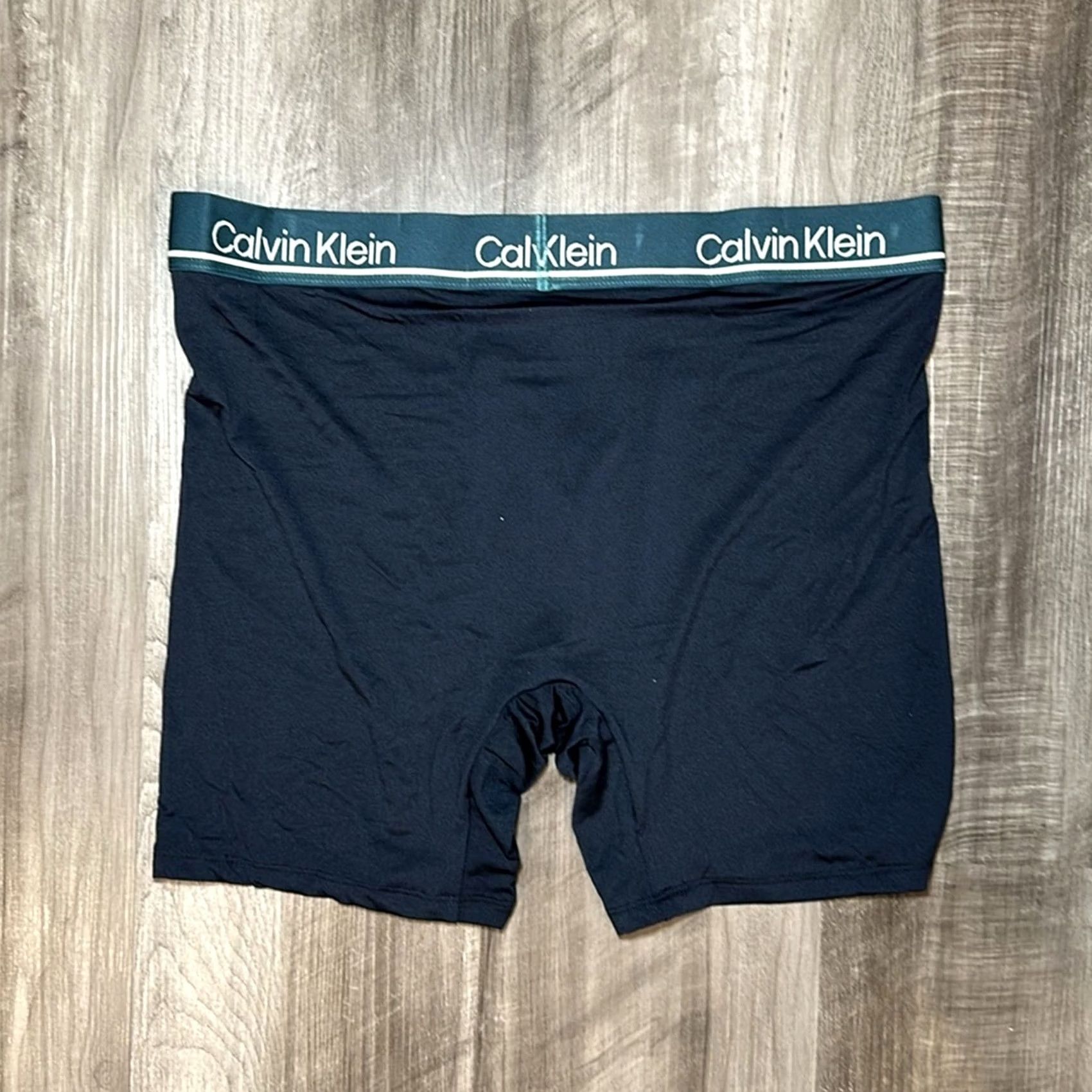 Calvin Klein Calvin Klein Boxer Brief - L Underwear Mens Regular Blue Nylon Microfiber Boxers Size 42R - 2 Thumbnail