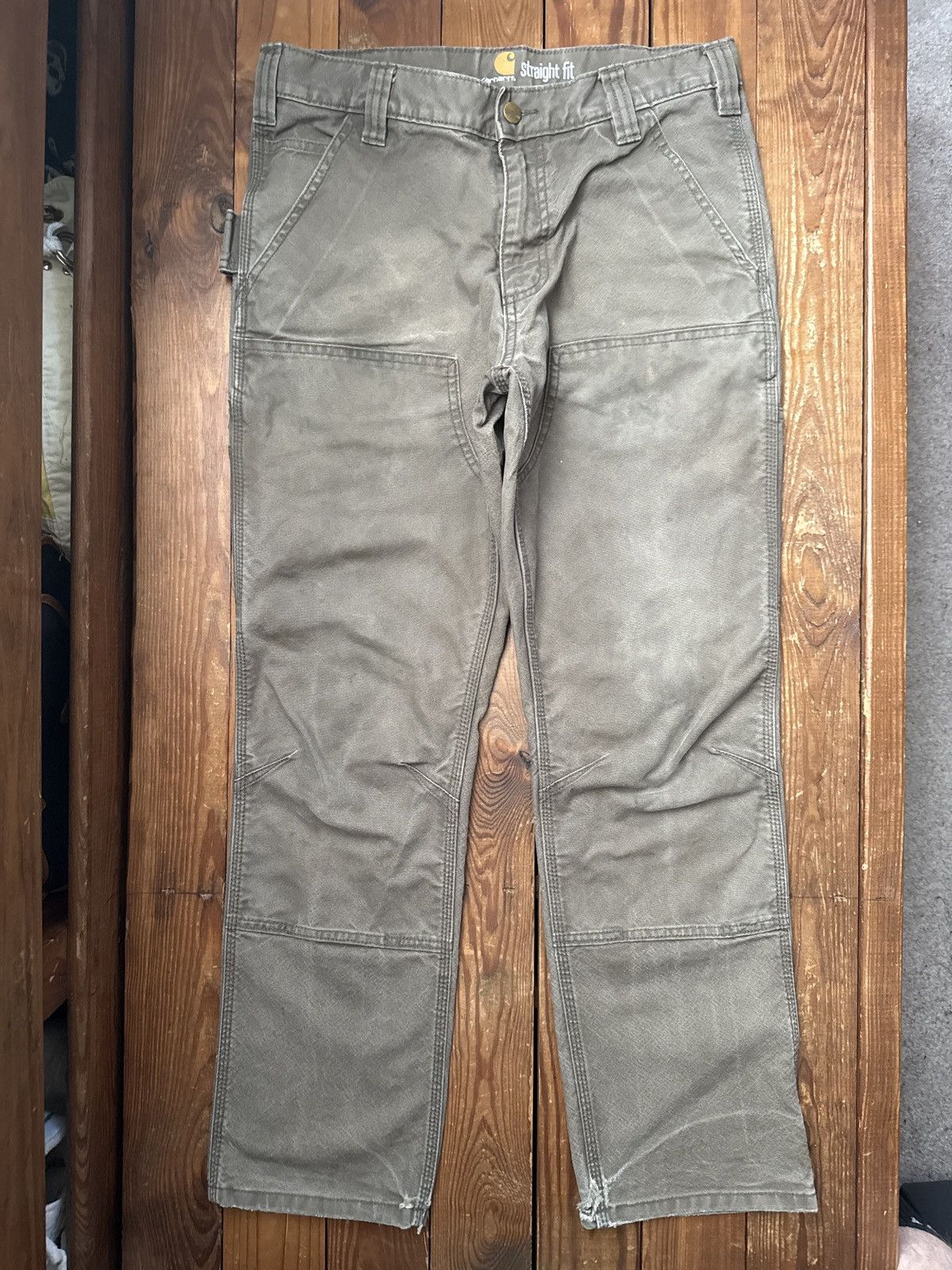 Carhartt Vintage Carhartt Green Double Knee Pants Size US 32 / EU 48 - 1 Thumbnail