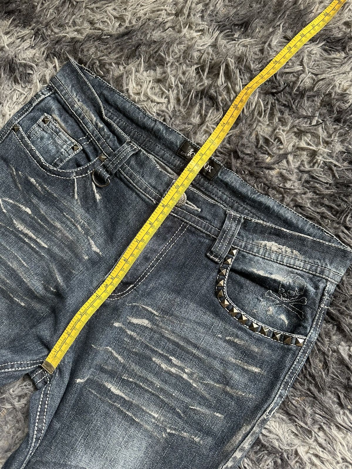 LOWBOX 00's - LOWBOX J-rock studded pocket jeans Size US 33 - 22 Thumbnail