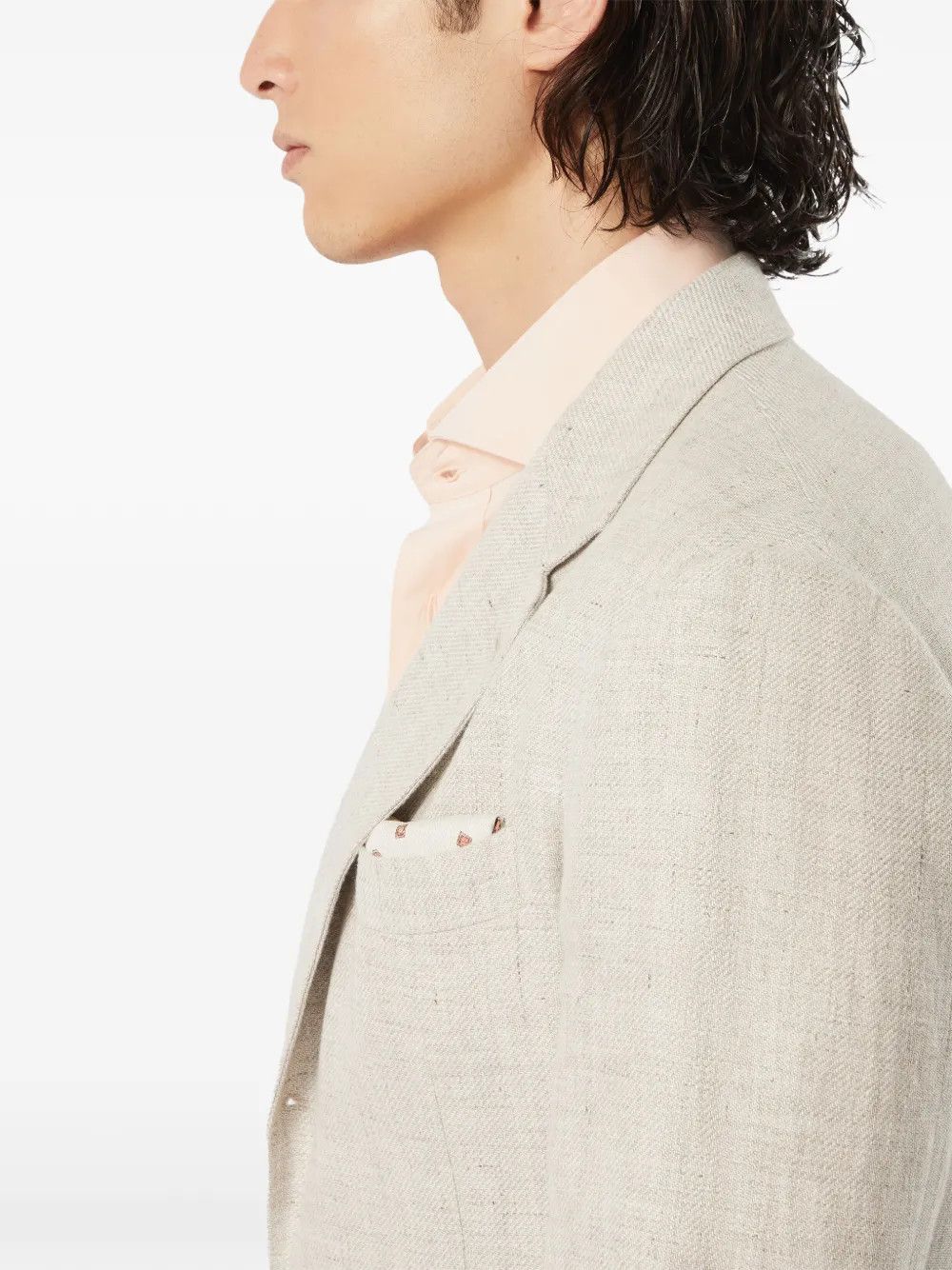 Brunello Cucinelli o1y0526 Single-breasted Blazer in Light Beige Size US L / EU 52-54 / 3 - 5 Thumbnail