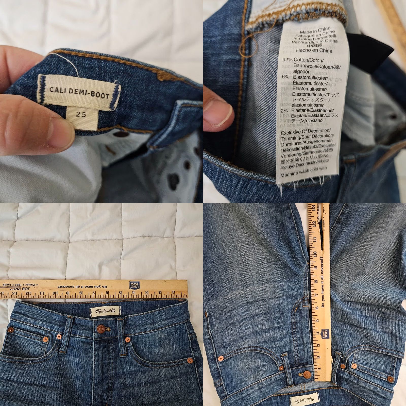 Madewell Madewell Jeans Regular Fit Womens Medium Wash Denim Sz 25 Blue Belted Frayed Hem Cal i Demi-Boot (Not vintage) Size 42" / US 20 - 8 Thumbnail