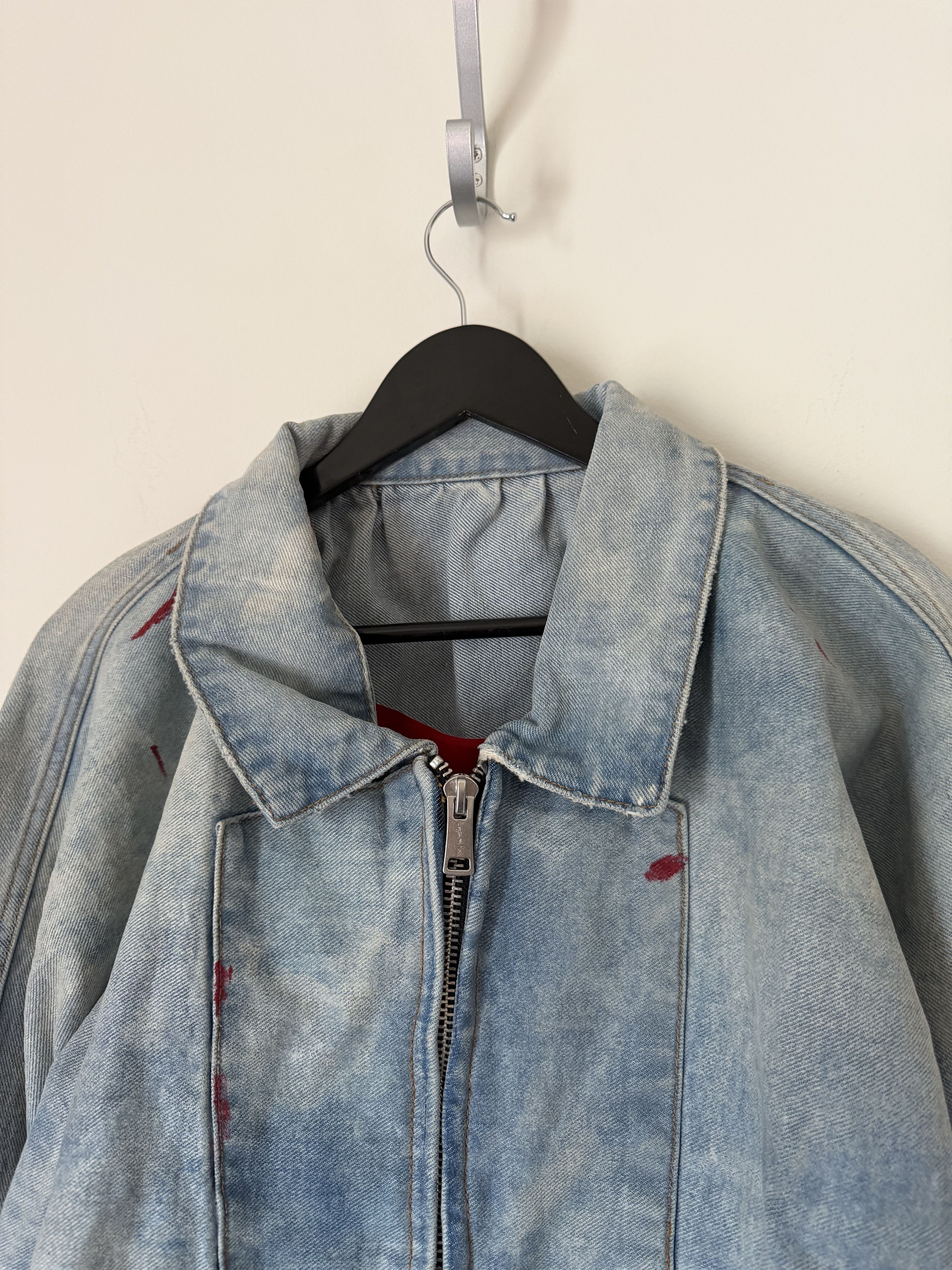 RRR-123 RRR123 Painted Rose Denim Trucker Jacket Size US XL / EU 56 / 4 - 2 Thumbnail