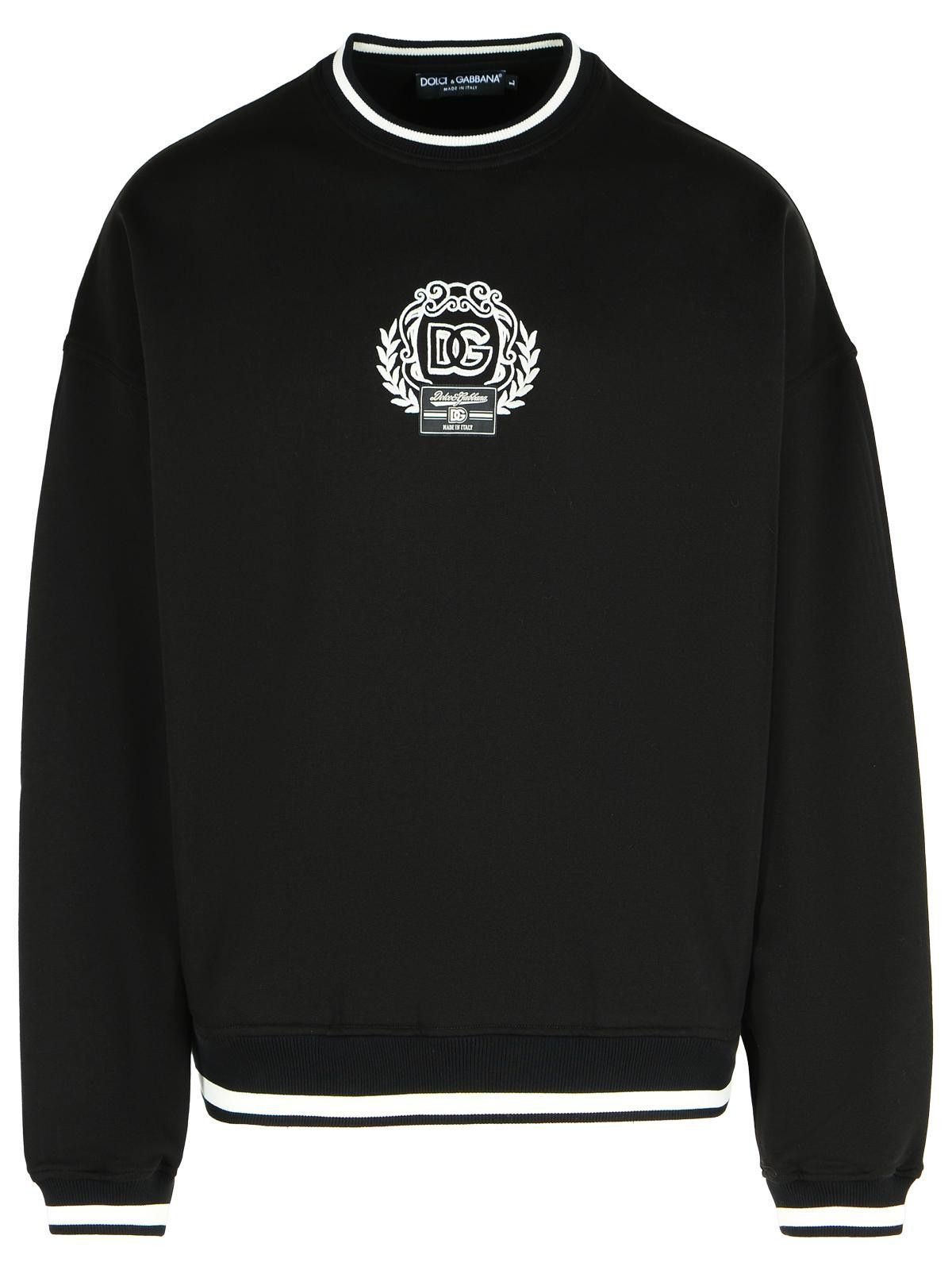 DOLCE & GABBANA Black Cotton Sweatshirt