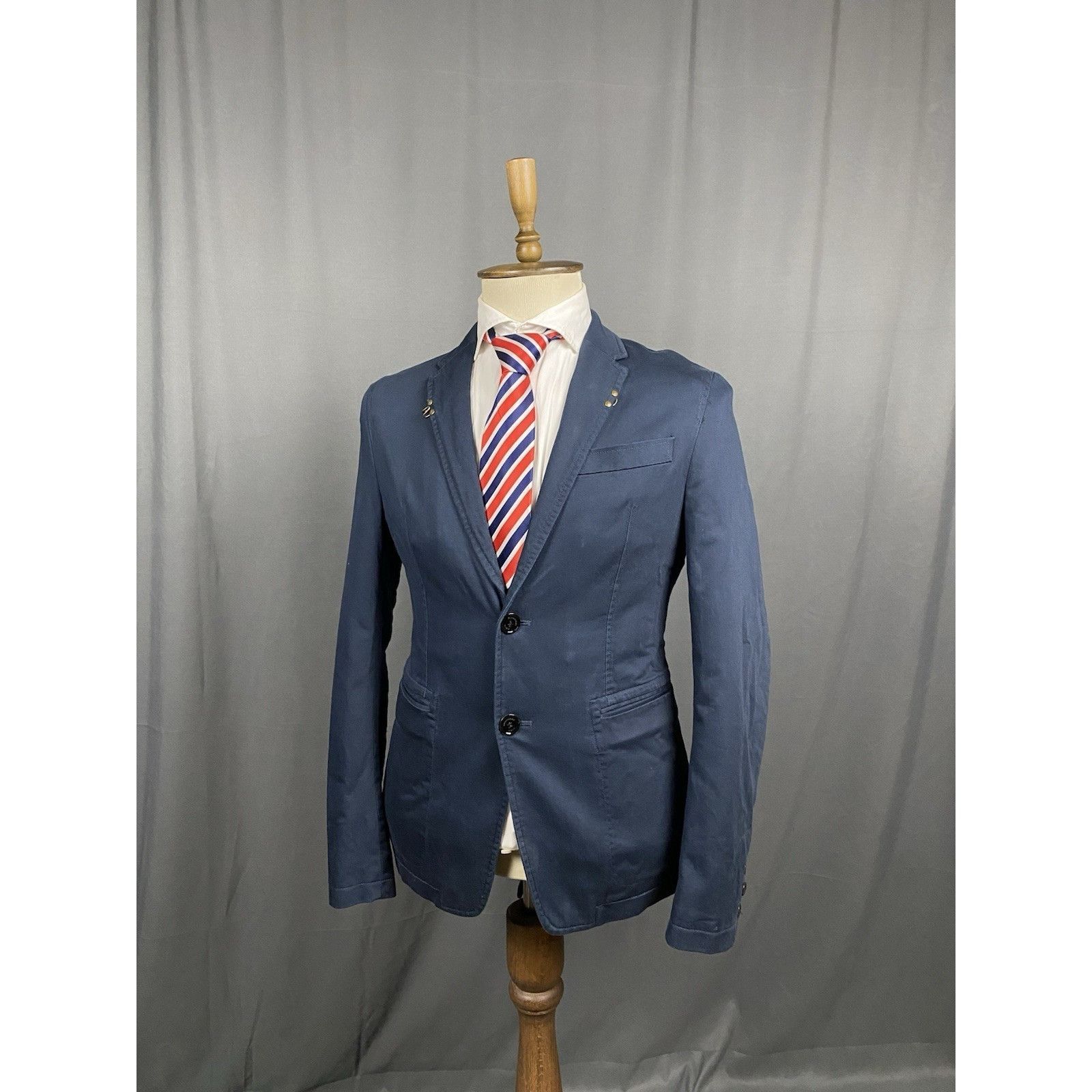 Burberry Burberry Men's Blue Wool Lined Blazer Sportcoat Jacket Size Size 50R - 5 Thumbnail