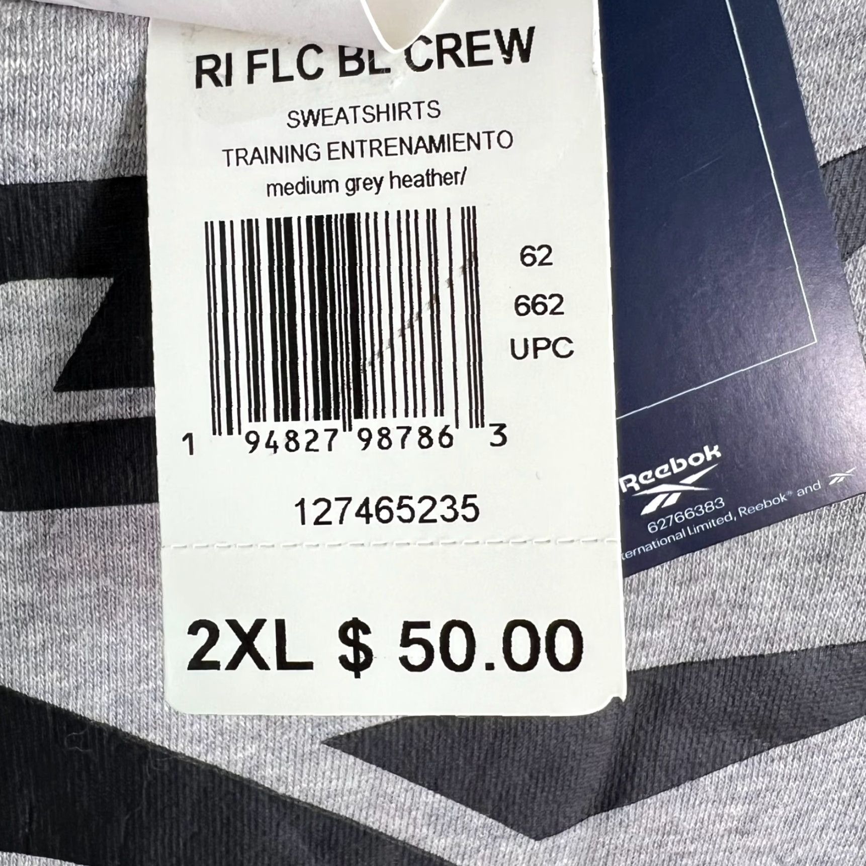 Reebok Reebok Training Sweatshirt Mens 2XL Gray Long Sleeve Spell Out NWT Size US XXL / EU 58 / 5 - 7 Thumbnail