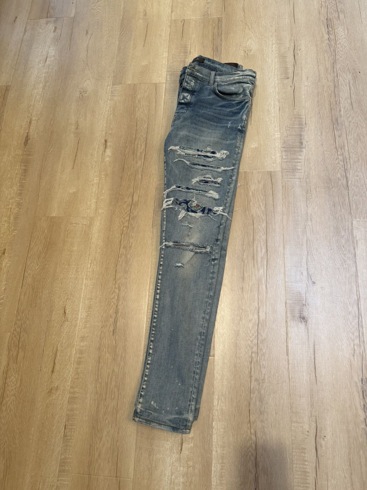 Amiri Amiri mx1 paisley ripped skinny jeans Size US 36 / EU 52 - 2 Thumbnail