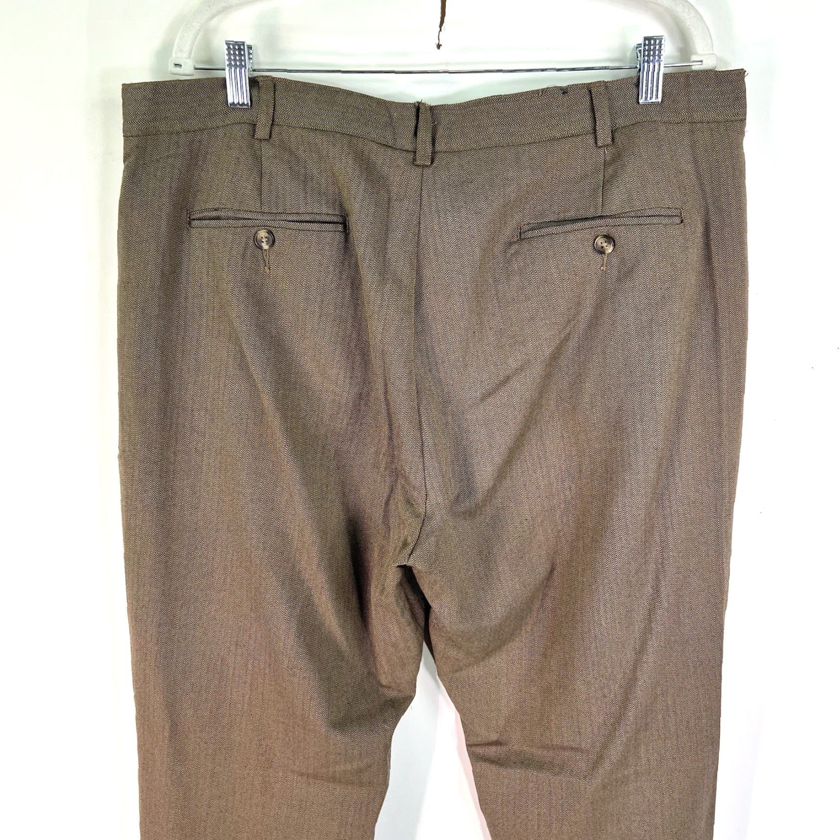 Lyle & Scott Lyle & Scott Scotland Hound's-tooth Flat Front Pants Mens 38 Brown 38X32 Size US 38 / EU 54 - 7 Thumbnail