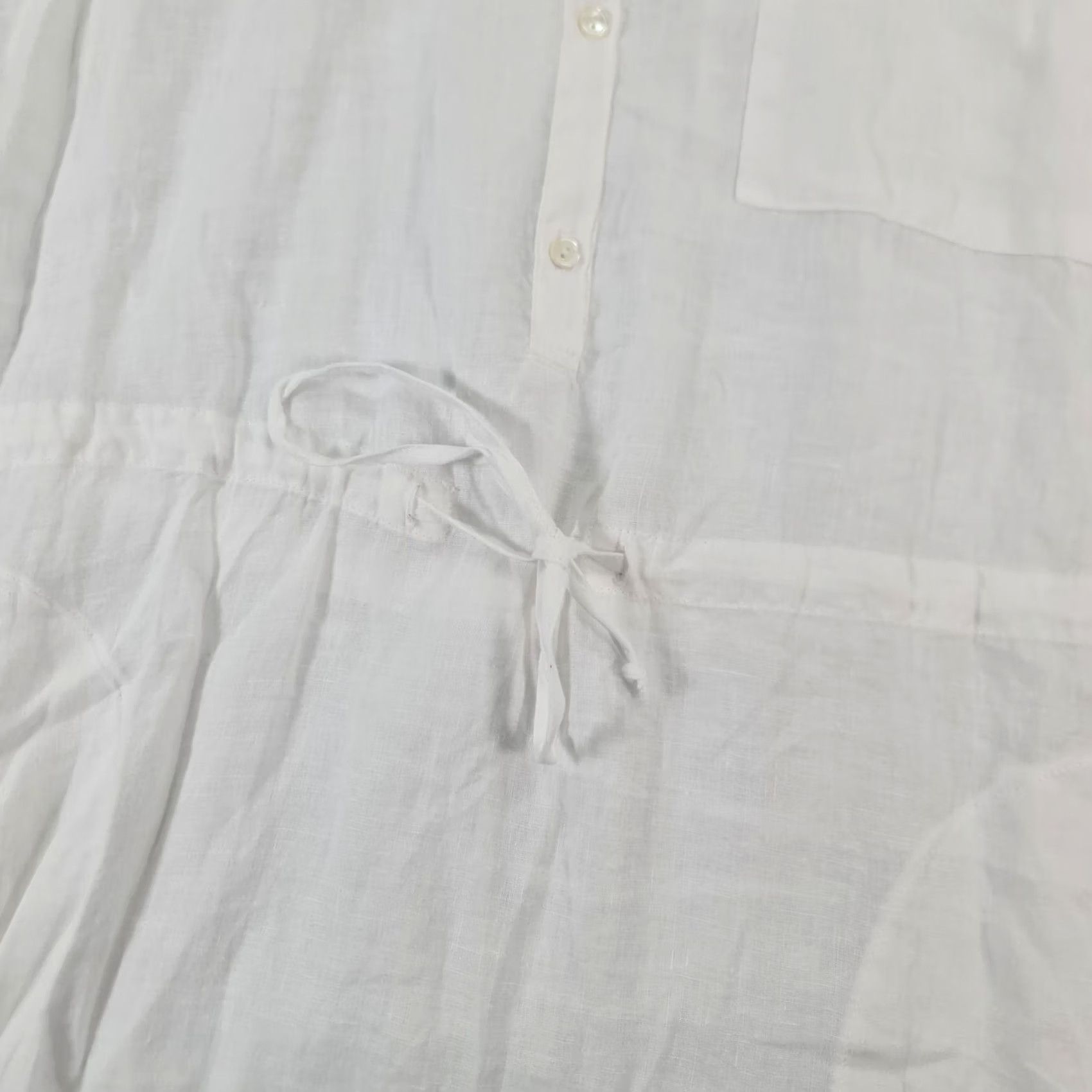 Velvet Velvet by Graham & Spencer Womens Dress White Small Linen Knee Length Long Sleeve Collared Button Pockets Casual Shirt Dress Designers Size S / US 4 / IT 40 - 5 Thumbnail