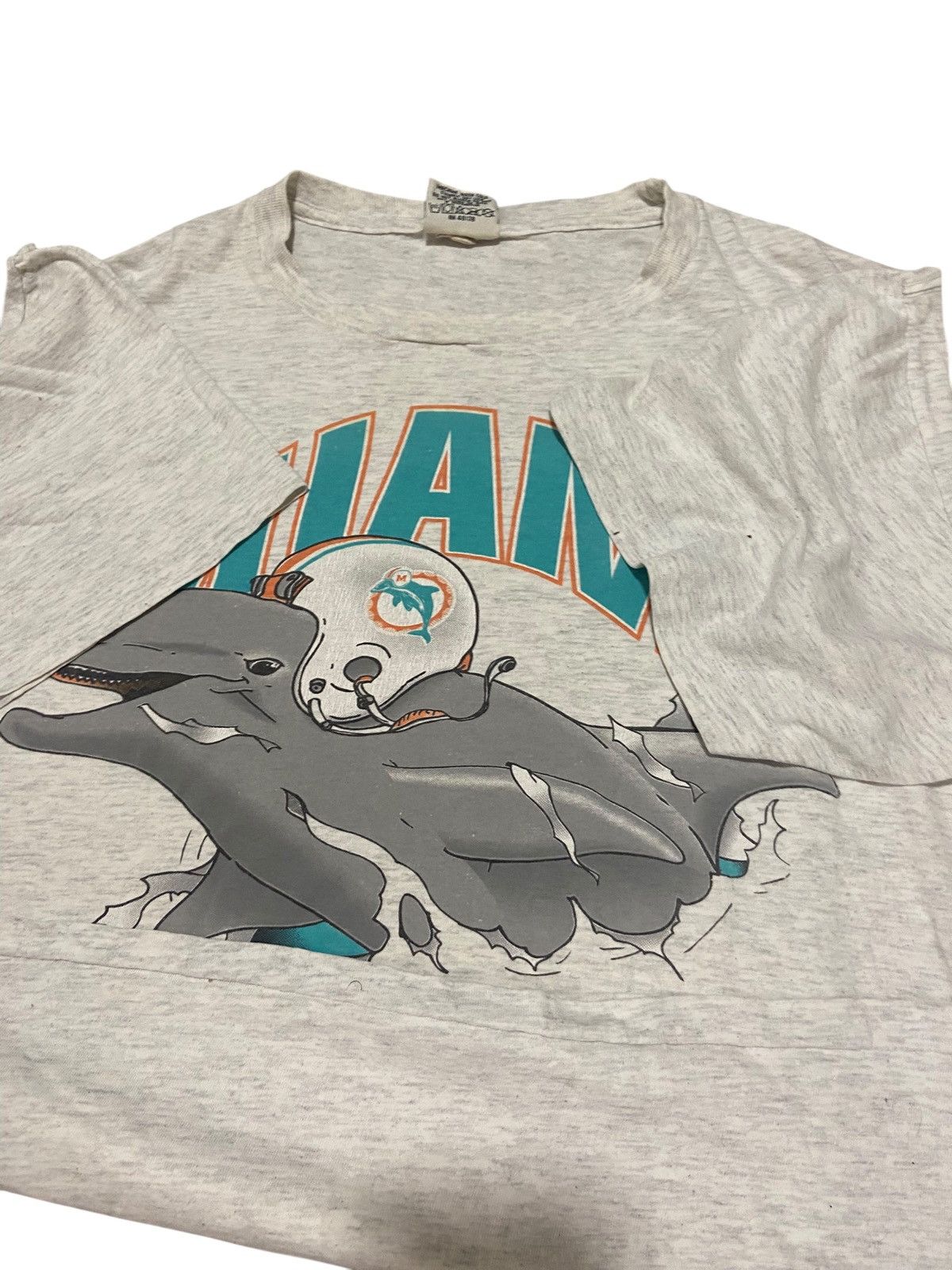 Nutmeg × Vintage Vintage 90s Miami Dolphins Breakthrough T Shirt Size XL Size US XL / EU 56 / 4 - 12 Thumbnail