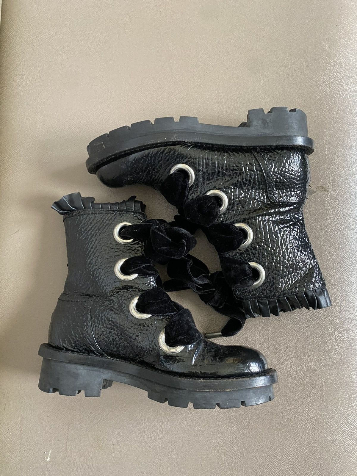Alexander McQueen Alexander mcqueen patent leather lace up boot Size US 6.5 / IT 36.5 - 7 Thumbnail