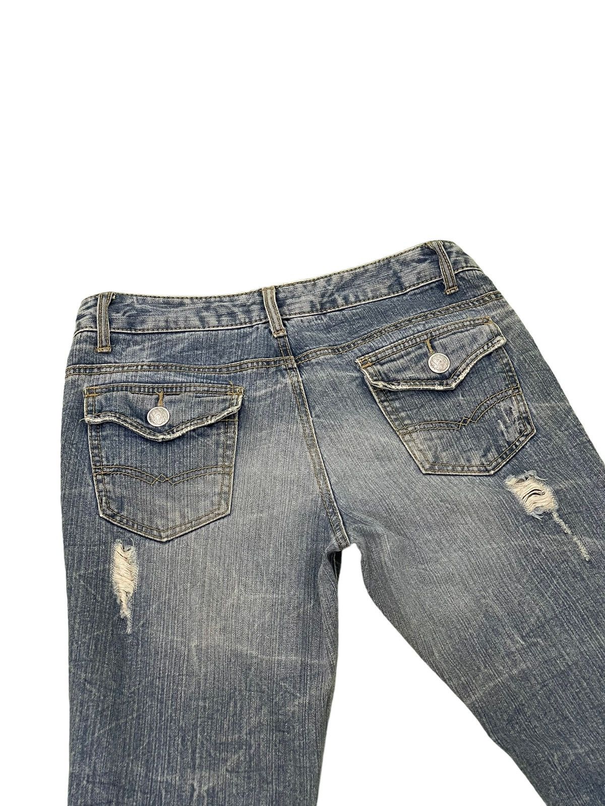 Japanese Brand Flare Jeans Colza Faded Distress Boot Cut 8🟦0 Size US 30 / EU 46 - 18 Thumbnail