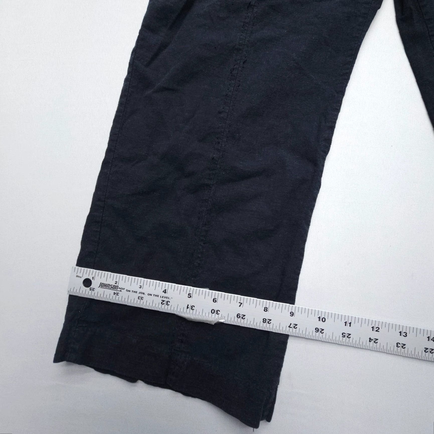 Vintage Kathy Ireland Linen Rayon Pull On Capri Crop Pants L Black Capri Pants Casual Travel Womens Regular Size L" Size 36" / US 14 / IT 50 - 5 Thumbnail