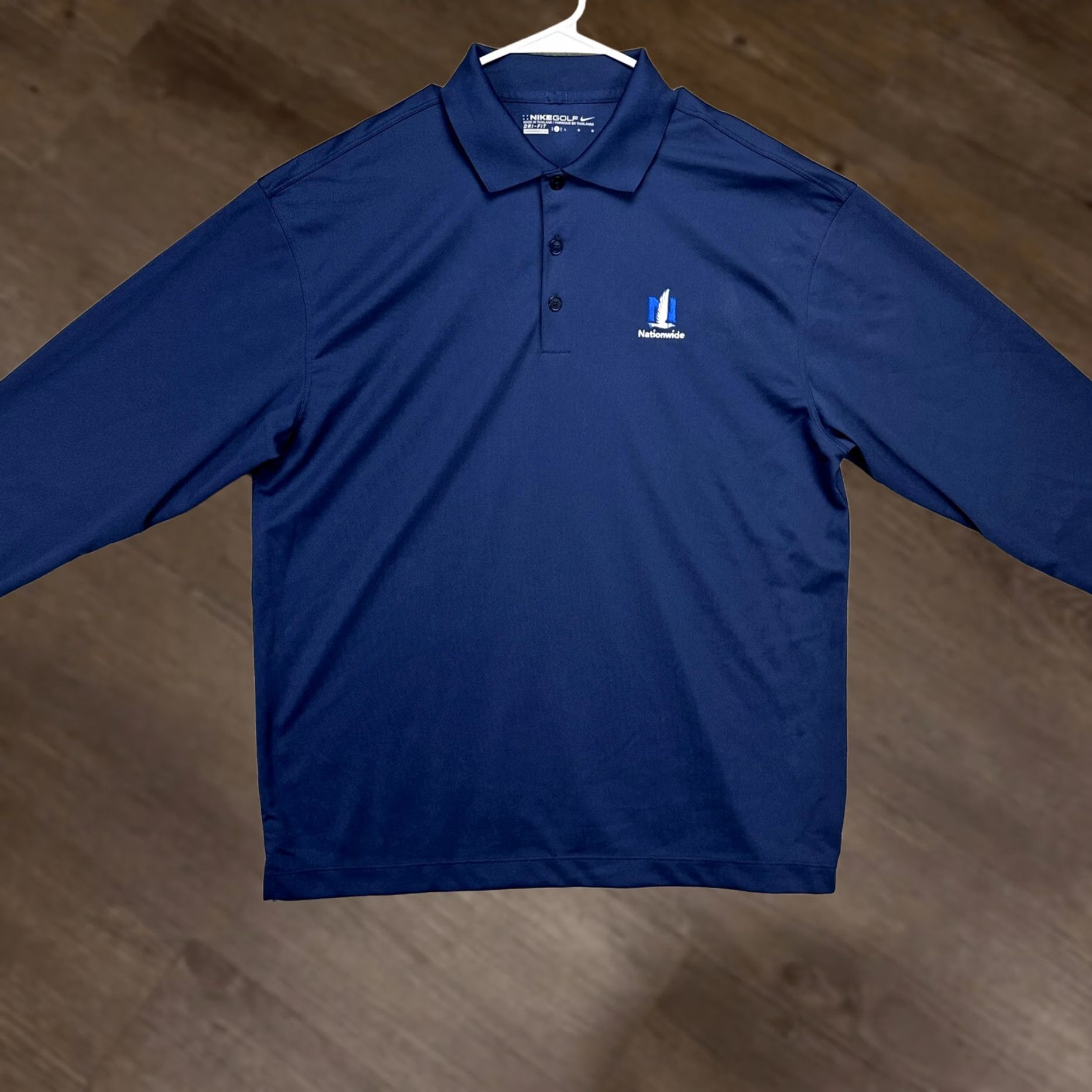 Nike Nike Golf Dri-Fit Mens Polo Shirt L Blue Athletic Long Sleeve Rugby Shirt Mens Large Dark Blue Size US L / EU 52-54 / 3 - 1 Thumbnail