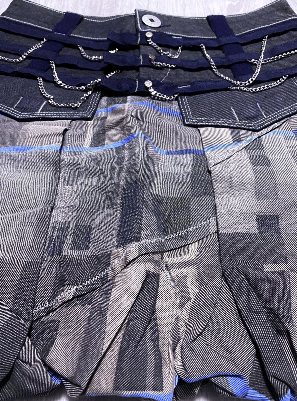 Japanese Brand Marithe Francois Girbaud M+FG Multicolor Chains Straps Skirt Size 28" / US 6 / IT 42 - 9 Thumbnail
