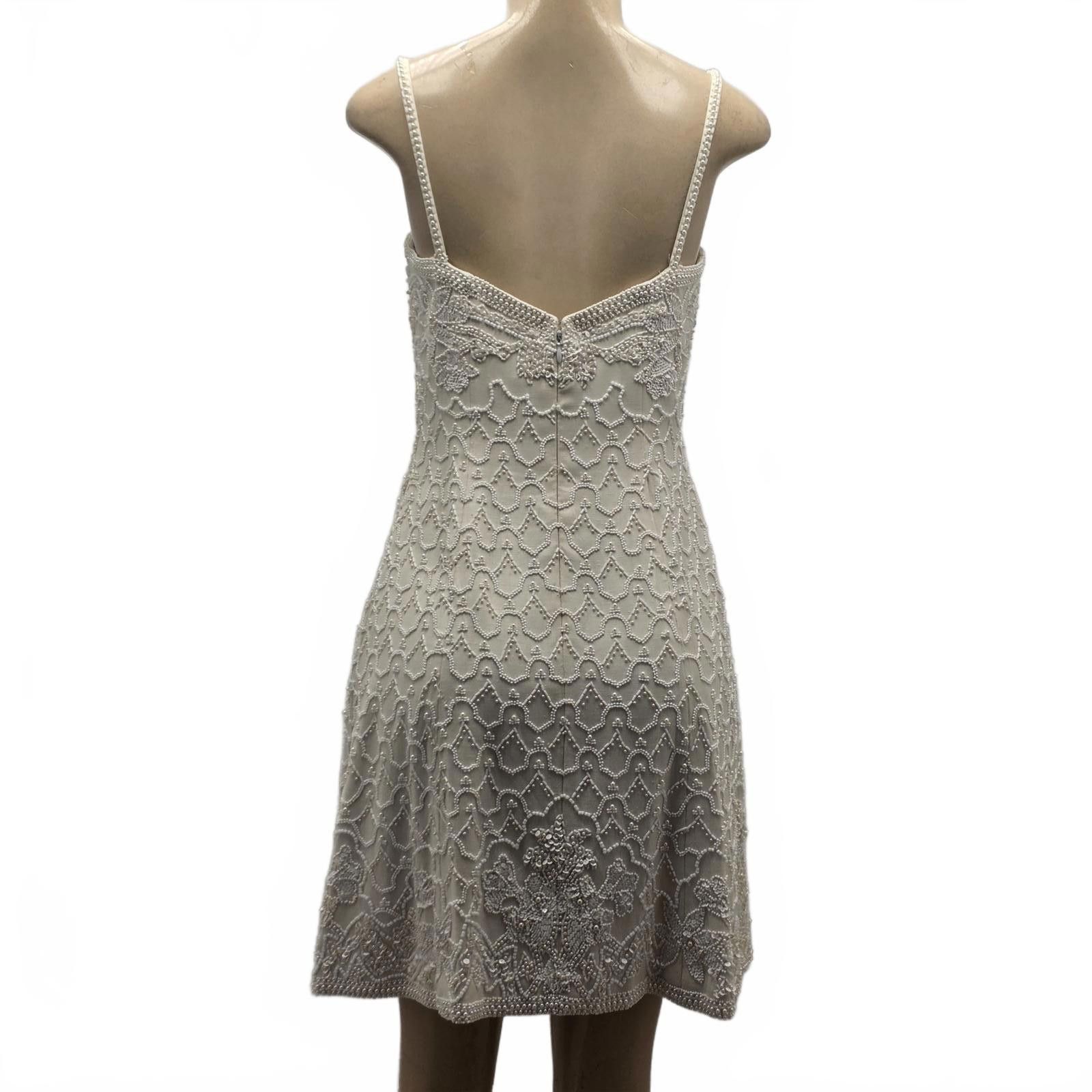 Bill Blass Bill Blass Vintage Beaded Silk Mini Dress – Bridal Cocktail Size M / US 6-8 / IT 42-44 - 5 Thumbnail