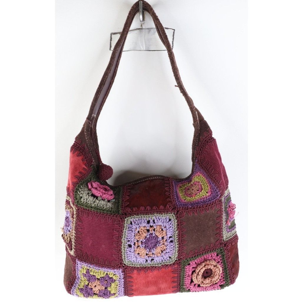 Vintage Vintage 90s Babydoll Suede Leather Patchwork Purse Bag Size ONE SIZE - 1 Thumbnail