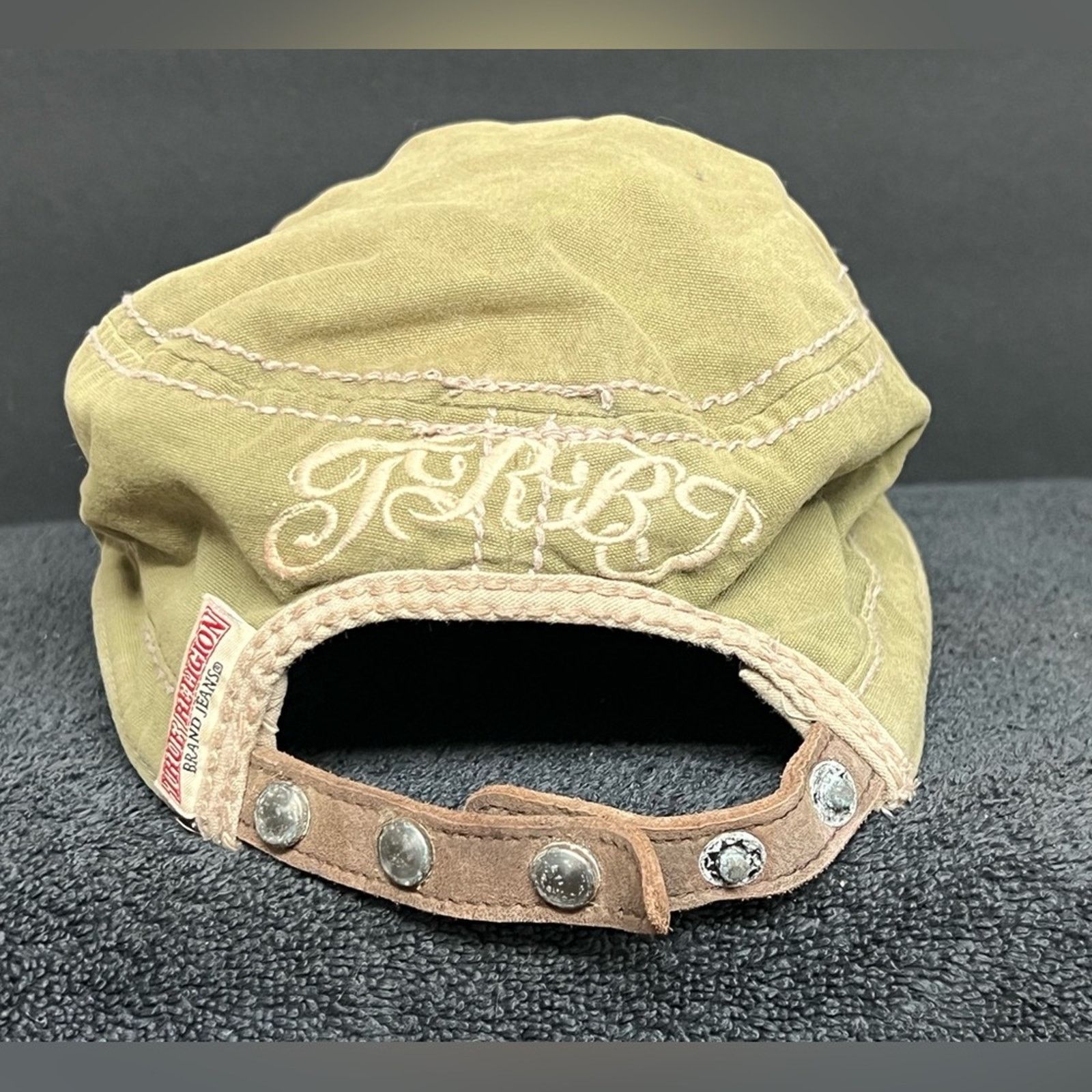 True Religion True Religion Women's Olive Green Adjustable Leather Hat Size ONE SIZE - 3 Thumbnail
