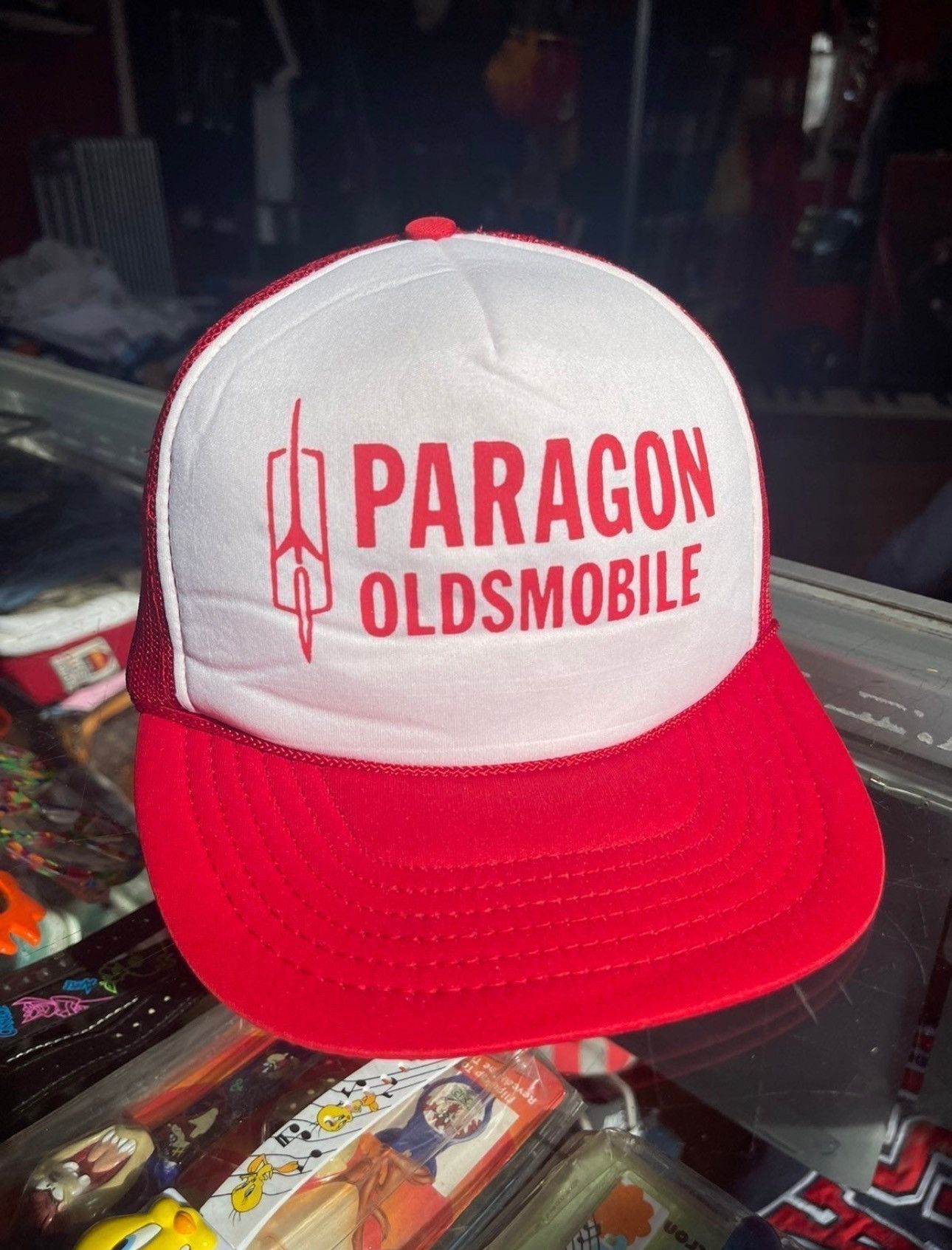 Vintage Paragon Oldsmobile Trucker Hat - 80's Vintage Car Logo Size ONE SIZE - 4 Thumbnail
