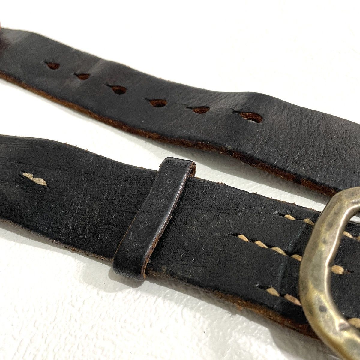 If Six Was Nine Vintage Y2k black leather belt kapital style Size ONE SIZE - 5 Thumbnail