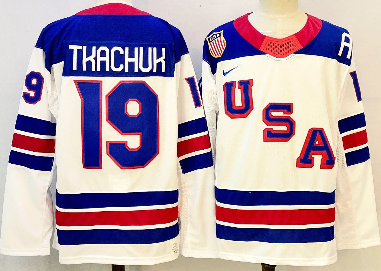 Other Men's USA Hockey #19 TKACHUK Jersey White Size US S / EU 44-46 / 1 - 1 Thumbnail