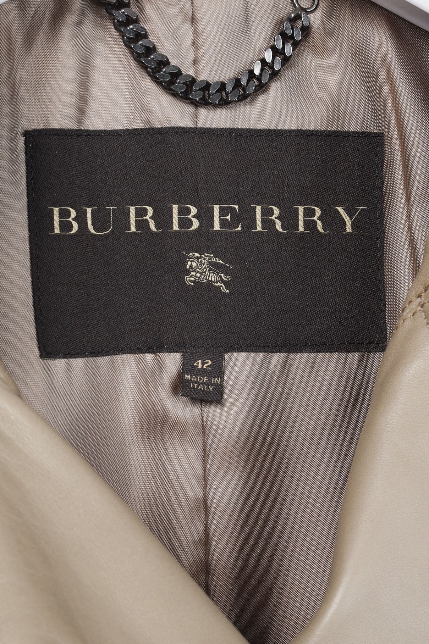 Burberry Burberry Taupe Grey Brown Leather Moto Trench Coat Size M / US 6-8 / IT 42-44 - 4 Thumbnail
