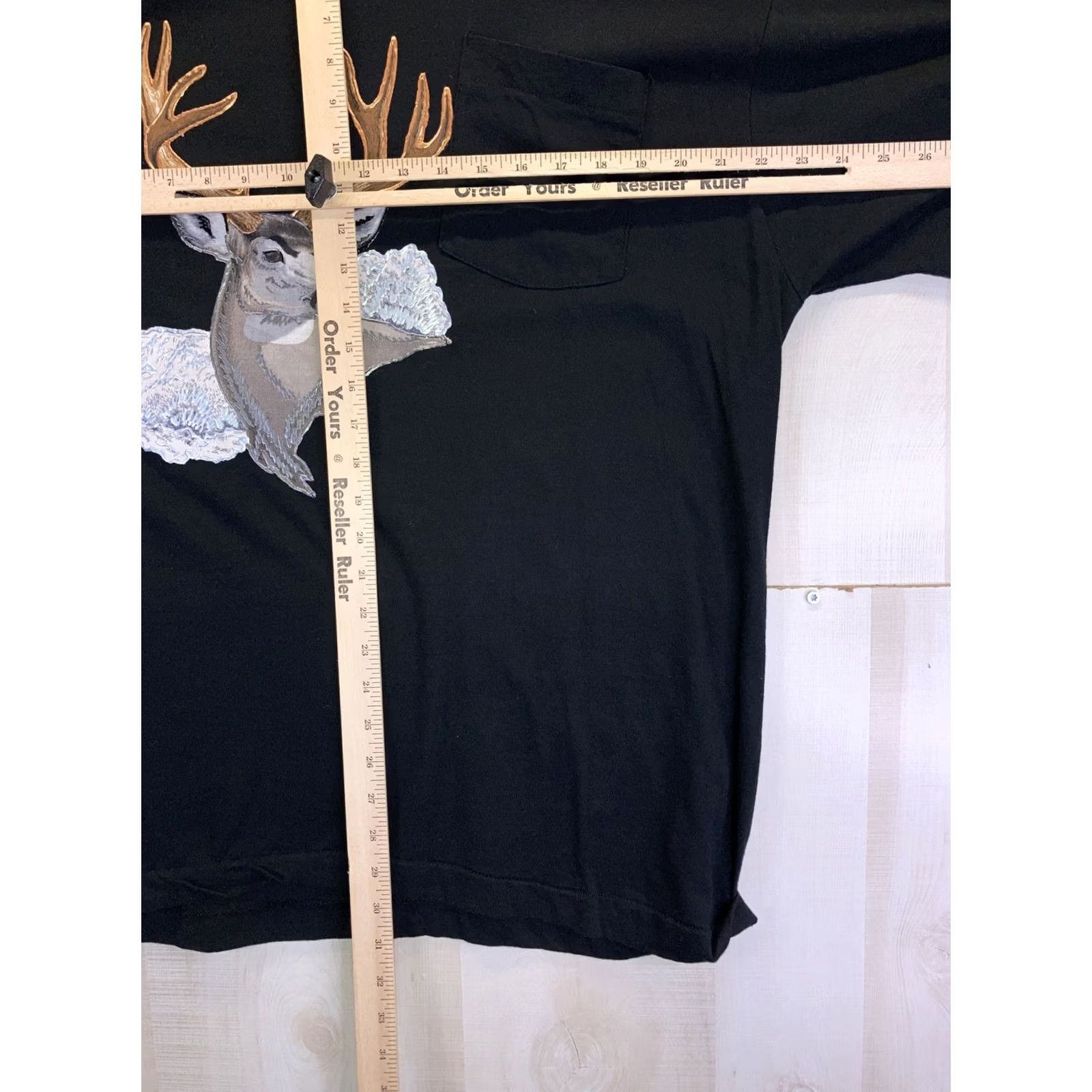 Fruit Of The Loom VINTAGE Fruit Of The Loom Shirt Mens 2XL Black Cotton Blend Single Stitch Gel Art Deer Pocket Crew Neck T-Shirt XXL-9284 Size US XXL / EU 58 / 5 - 3 Thumbnail