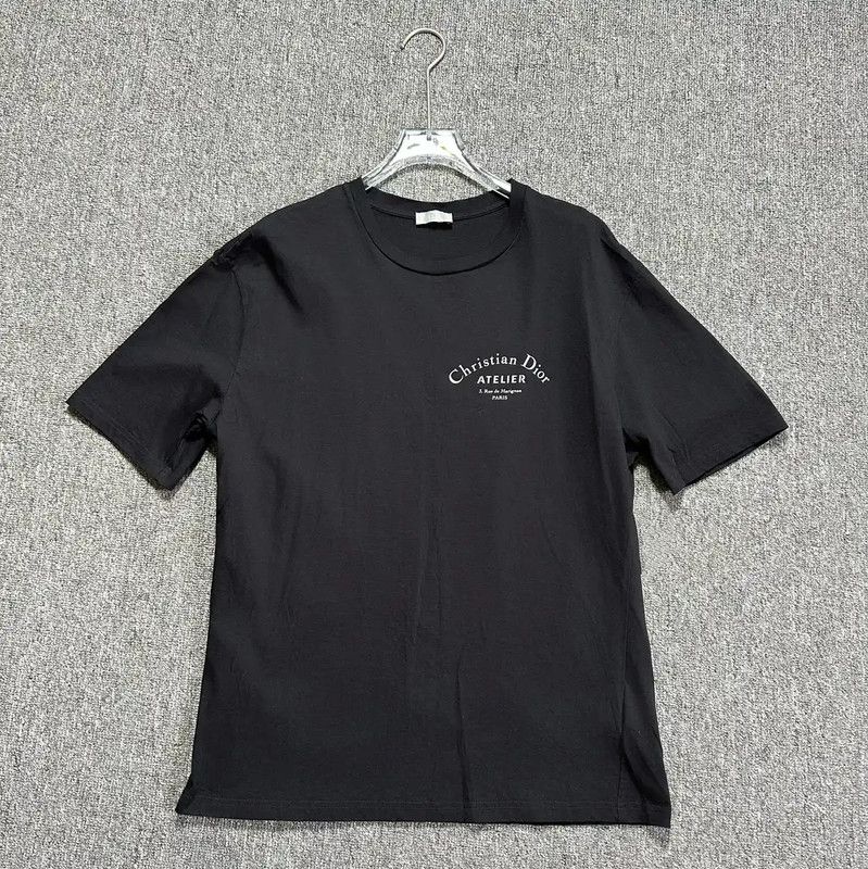 Dior Dior Black Cotton Embroidered Short Sleeve T-Shirt 0089 Size US M / EU 48-50 / 2 - 1 Thumbnail
