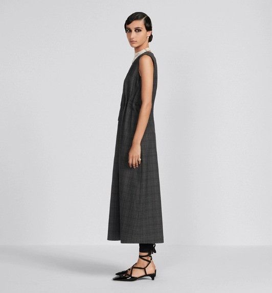 Dior o1w1db10824 Flared Mid-Length Dress in Grey Size XS / US 0-2 / IT 36-38 - 5 Thumbnail