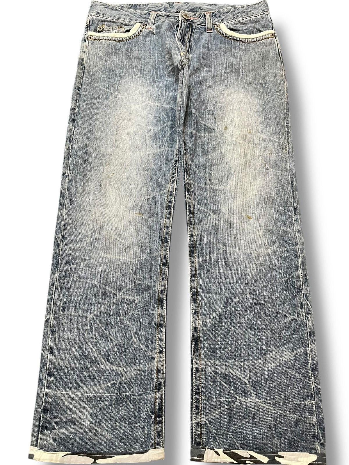 Japanese Brand Vintage Japanese Brand Embroidery Honeycomb Denim Size US 33 - 2 Thumbnail